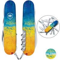 Ніж Victorinox Huntsman Ukraine 91мм,15функ ,Жовто-синій малюнок