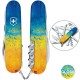 Ніж Victorinox Huntsman Ukraine 91мм,15функ ,Жовто-синій малюнок