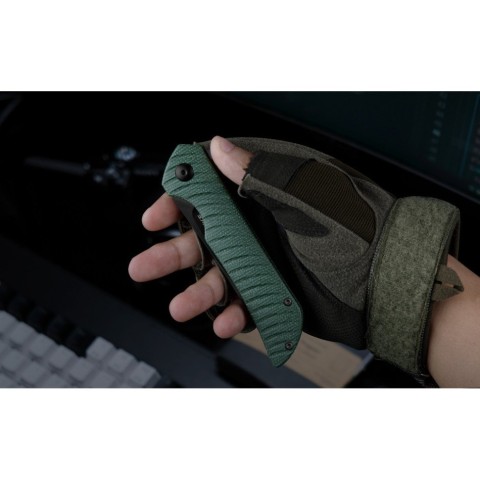 Ніж складаний туристичний Ruike P122-MG, (9.2 см) 14C28N / мікарта темно-зелений