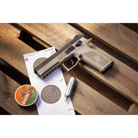 Пистолет пневматический ASG CZ P-09 Black/FDE Blowback. CO2. Pellet кал. 4.5 мм