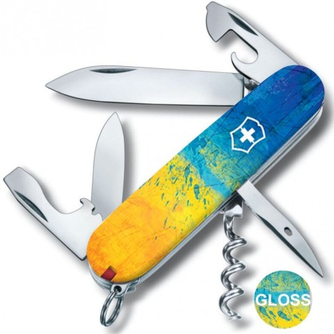 Ніж Victorinox Spartan Ukraine 91мм,12функ ,Жовто-синій малюнок