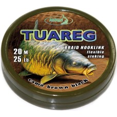 Поводковый материал Katran Braided Hook Links Tuareg 20m 25lb Camo Brown Black
