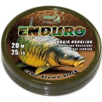 Поводковый материал Katran Braided Hook Links Enduro 20m 25lb Camo Brown Black