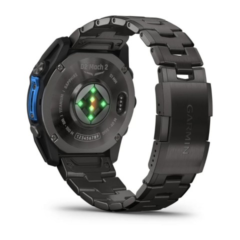Авіаційний годинник Garmin D2 Mach 2 51мм Carbon Gray DLC Titanium із вентильованим титановим браслетом 010-02905-31