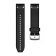 Ремешки для часов Garmin QuickFit 22 силиконовые, черные с серебристой фурнитурой