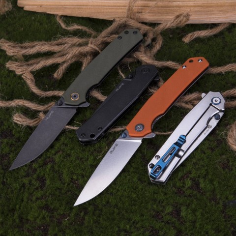 Ніж складаний туристичний Ruike P801-J, (8.6 см) 14C28N /  G10 помаранчевий