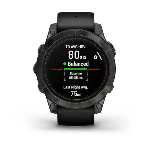 Смарт-годинник Garmin epix Pro Gen 2 Sapphire Edition (47мм) карбоново-сірий титановий DLC з чорним ремінцем