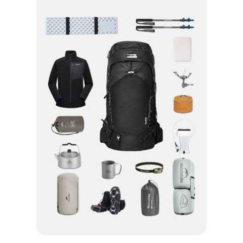 Рюкзак туристичний Naturehike Helium CNK2450XB014, 70 л, чорний, L