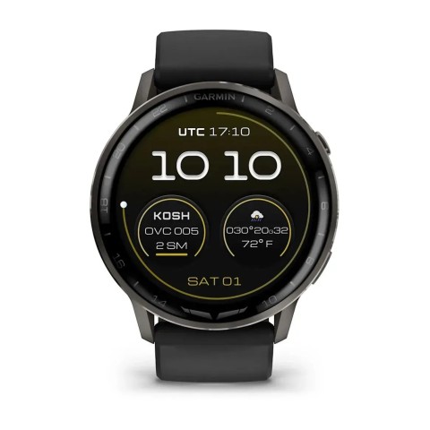 Смарт-годинник Garmin D2 Air X15 чорний з чорним силіконовим ремінцем