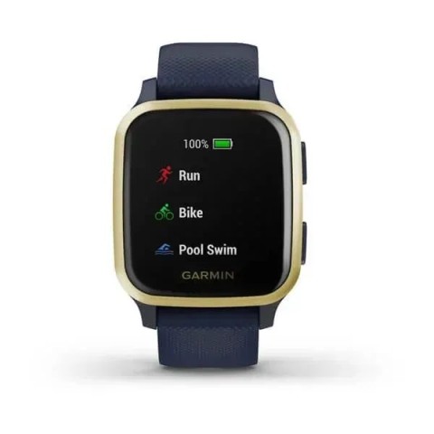 Смарт-часы Garmin Venu Sq Music Edition темно-синие со светло-золотистым безелем