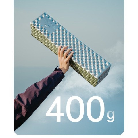 Килимок туристичний складаний одномісний IXPE Naturehike CNK2450WS044 з алюмінієвою плівкою, 195x60x1.8 см, синій