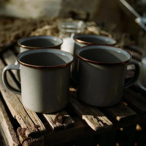 Набор чашек Barebones Enamelware Dining 2 Pcs slate grey