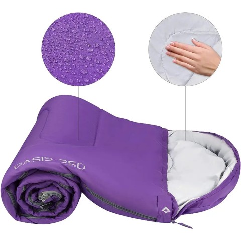 Спальний мішок KingCamp Oasis 250 Comf +12°C / Lim +7°C / Extr -3°C Purple