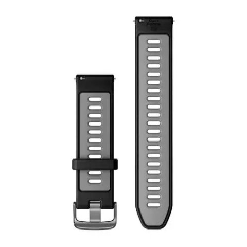 Швидкозмінні ремінці Garmin Forerunner 265 Collection (22 мм) силіконові, чорні/сірі із фурнітурою грифельного кольору