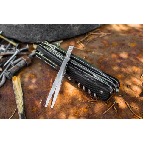 Багатофункціональний ніж Ruike Trekker LD21-B, (8.5 см) 12C27 / G10 чорний, 12 інстр.