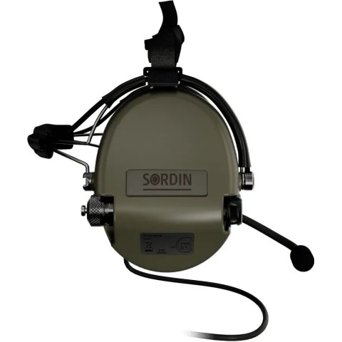 Навушники активні Sordin Supreme MIL CC з заднім тримачем. Зелений