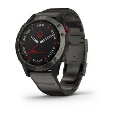 Смарт-часы Garmin fenix 6 Pro Solar Edition титановые углеродно-серые DLC с титановым DLC ремешком