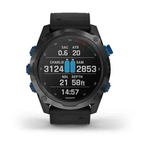 Смарт-годинник Garmin Descent Mk2i титановий сірий DLC з чорним ремінцем