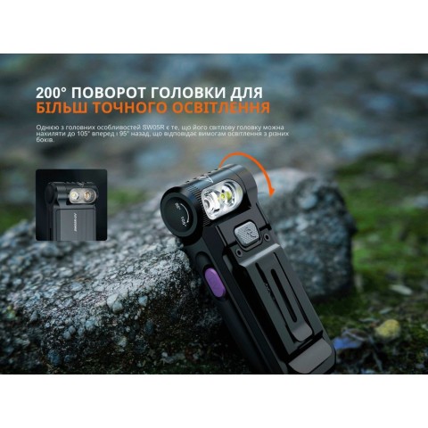 Ліхтар ручний Fenix SW05R-UV LED чорний
