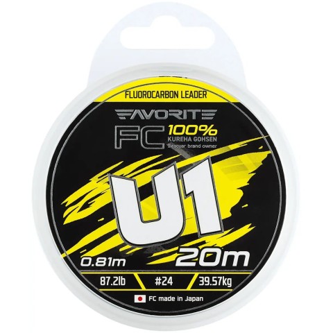Флюорокарбон Favorite U1 FC 20m #24/0.81mm 87.2lb/39.57kg