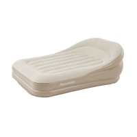 Матрац кемпінговий надувний двомісний Naturehike CNK2300DZ020, 180x132x60 см, бежевий із вбудованим насосом для надування