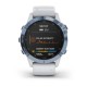 Смарт-годинник Garmin fenix 6 Pro Solar Edition мінерально-синій з білим ремінцем
