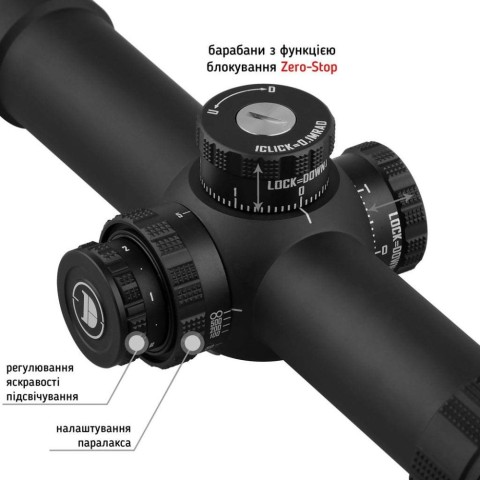 Приціл Discovery Optics ED-AR 1-8x24 SFIR FFP (34 мм, підсвічування)