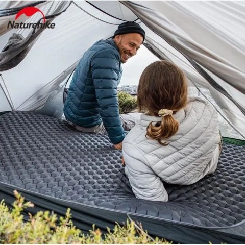 Матрац туристичний надувний двомісний Naturehike CNH22DZ018, надлегкий, 196x120x7 см, зелений, для туризму із мішком для надування