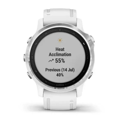 Смарт-годинник Garmin fenix 6S білий з білим ремінцем
