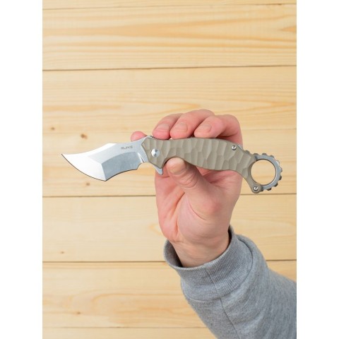 Ніж складаний кишеньковий Ruike P881-W, (7.6 см) 14C28N / G10 бежевий