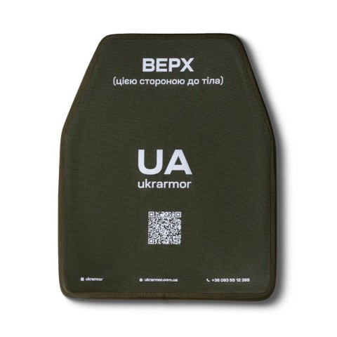 Комплект бронеплит керамічних Ukrarmor 5 класу. Вага 4.96 кг. Розмір М (25х30.5 см)