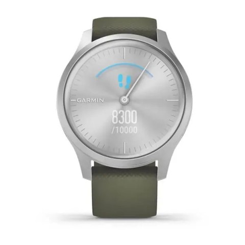 Смарт-годинник Garmin vivomove Style зі сріблястим корпусом і торфяним ремінцем