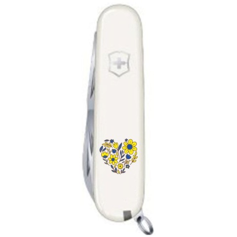 Ніж Victorinox Spartan Ukraine 91мм,12функ,біл ,Квіткове серце