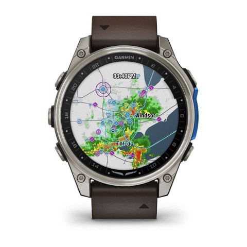 Авіаційний годинник Garmin D2 Mach 2 Titanium 47мм з Oxford Brown із коричневим шкіряним ремінцем 010-02904-31