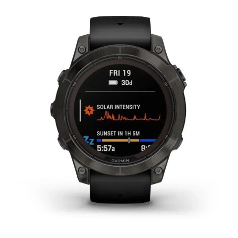 Смарт-годинник Garmin fenix 7 Pro Sapphire Solar Edition карбоново-сірий титановий DLC з чорним ремінцем