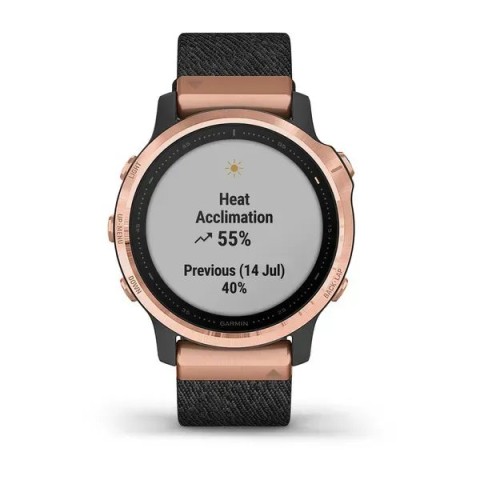 Смарт-часы Garmin fenix 6S Pro Sapphire розово-золотистые с черным нейлоновым ремешком