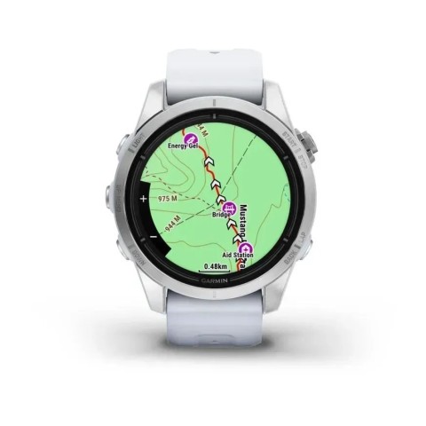 Смарт-годинник Garmin epix Pro Gen 2 Standard Edition (42мм) сріблястий з ремінцем кольору білого каменю