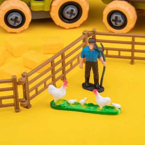 Ігровий набір OTAMANKO Веселий хутір (трактор з причепом, фермер з вівцями і курками) разноцветный