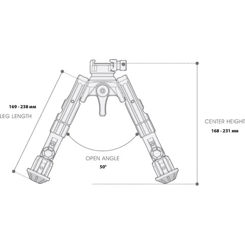 Сошки Leapers Recon 360 TL, 18-23см, Горизонт/Наклон Picatinny