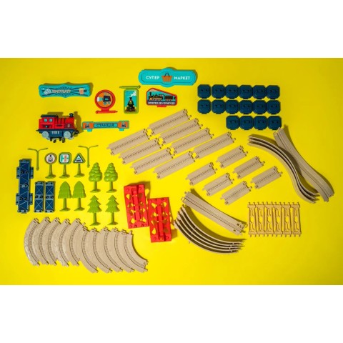 Ігровий набір OTAMANKO ХОРОБРИЙ ПАРОВОЗИК трюкова залізниця, 175 деталей,