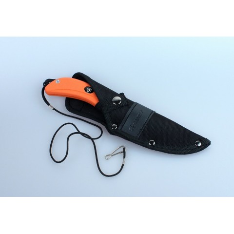 Ніж складний Ganzo G802-OR с подвійним лезом помаранчевий в дерев'яній коробці