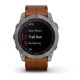 Смарт-годинник Garmin fenix 7X Sapphire Solar титановий з каштановим шкіряним ремінцем