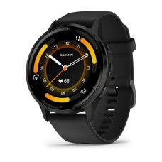 Смарт-годинник Garmin Venu 3 чорний зі сланцевим сталевим безелем і силіконовим ремінцем