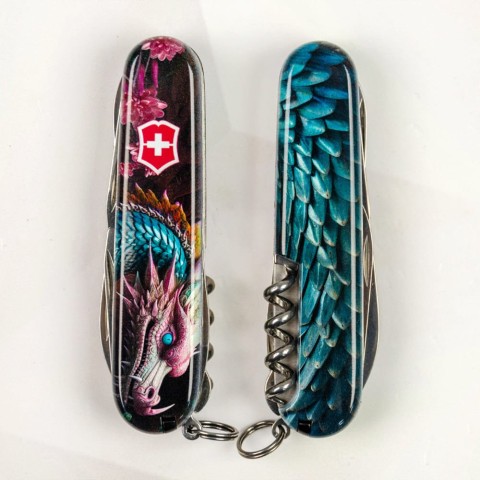 Ніж Victorinox Climber Zodiac 91мм,14функ ,Лазурний дракон