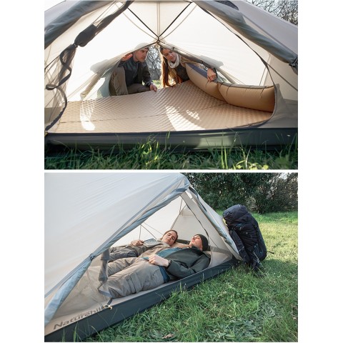 Килимок надувний з подушкою Naturehike FC-12 NH19Z012-P, 65 мм, помаранчевий