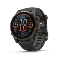 Смарт-годинник Garmin fenix 8 AMOLED (43 мм) Sapphire карбоново-сірий DLC титан чорний/гравійно-сірий