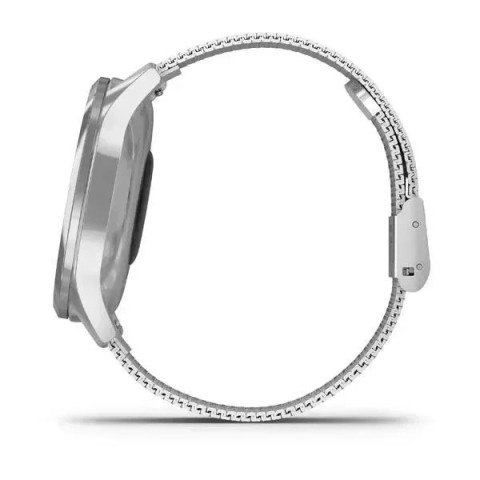 Смарт-годинник Garmin vivomove Luxe зі сріблястими корпусом та ремінцем