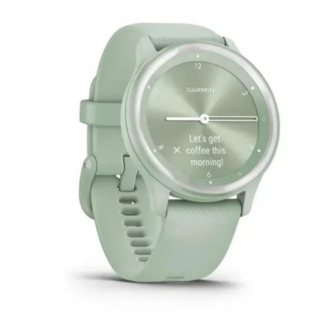 Смарт-часы Garmin vivomove Sport цвета ментола с силиконовым ремешком и серебристыми вставками
