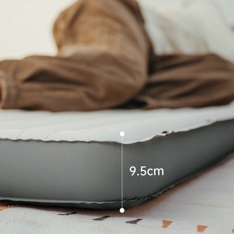 Матрац туристичний надувний одномісний Naturehike CNK2450WS034, 198х68х9.5 см, коричневий, для кемпінгу із мішком для надування