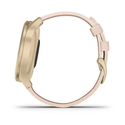 Смарт-годинник Garmin vivomove Style зі світло-золотим корпусом та рожевим ремінцем